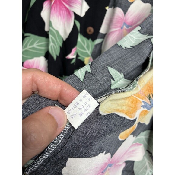 Vtg Loop Collar Hawaiian Shirt Floral Mens XL Rayon Made in USA Rockabilly - Picture 4 of 13